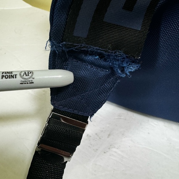 Versace Parfums Dylan Nylon Blue Backpack Bag Travel Logo Medusa Zip Lightweight - Picture 14 of 16